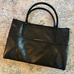 Coach Black Leather Men's Briefcase